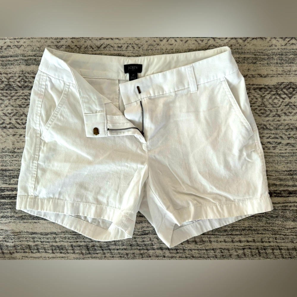 J Crew women's size 2 white cotton shorts.
